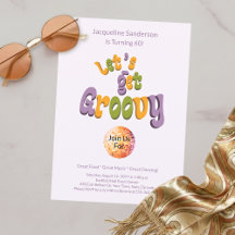Invitación Retro Groovy para 60 cumpleaños