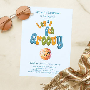 Invitación Retro Groovy para 60 cumpleaños