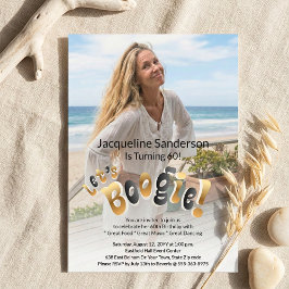Invitación Retro Groovy Photo 60th Birthday Party 