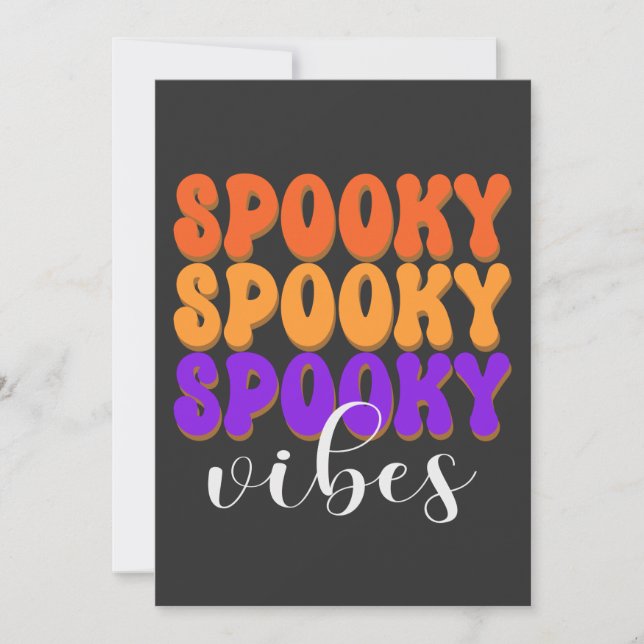 Invitación Retro Groovy Spooky Vibes Halloween (Anverso)
