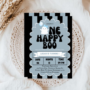 Invitación Retro Groovy Un niño feliz de boo Fiesta de primer
