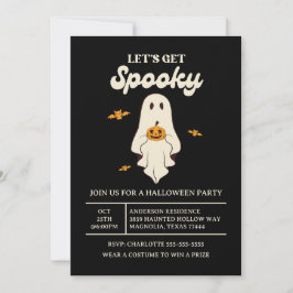 Invitación Retro Hagamos Halloween de fantasía