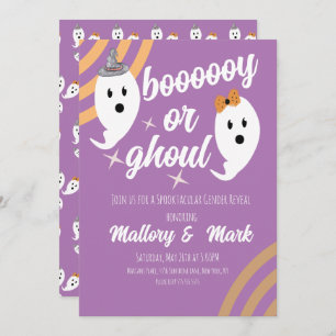Invitación Retro Halloween Género revelan a Groovy Fiesta