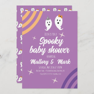 Invitación Retro Halloween Groovy Fiesta Baby Shower