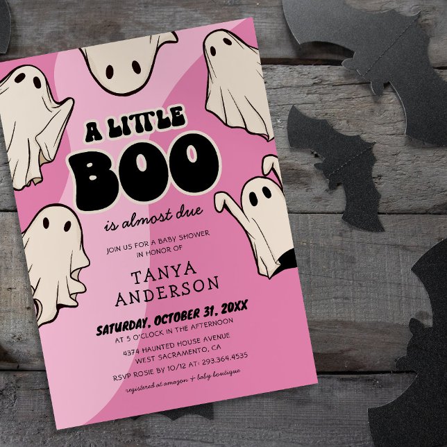 Invitación Retro Halloween Little Boo Baby Shower (Subido por el creador)