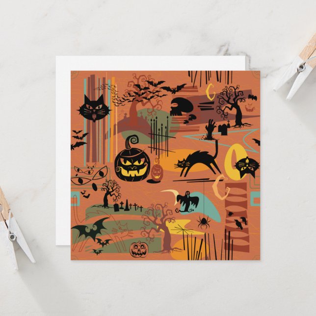 Invitación Retro Halloween O'Rama (Anverso/Reverso In Situ)