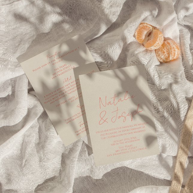 Invitación Retro Hand Escrito Whimsical Todo En Un Boda (Subido por el creador)