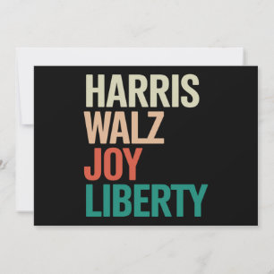 Invitación Retro Harris Vals 2024 Harris Walz Alegría Liberta