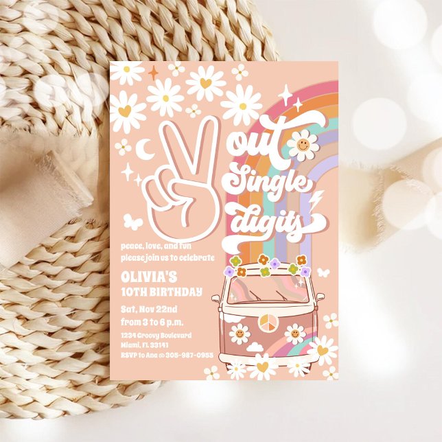 Invitación Retro Hippie Birthday Invitation (Subido por el creador)