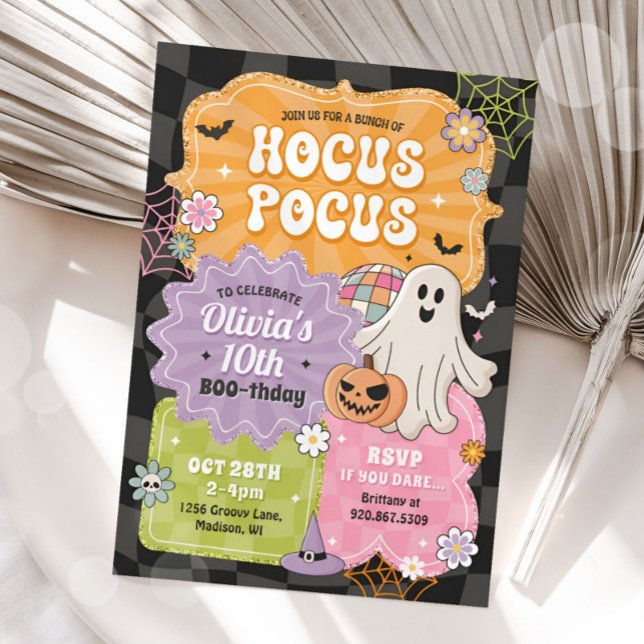 Invitación Retro Hocus Pocus Halloween Cumpleaños (Subido por el creador)