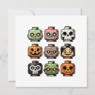 Invitación Retro Horror Ladoba Cabeza Asustada Máscara Hallow