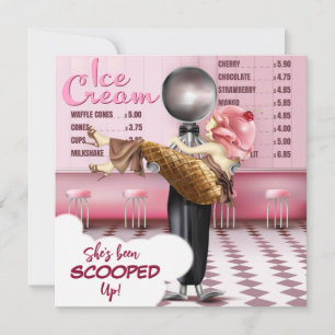 Invitación Retro Ice crema Parlante Ducha nupcial