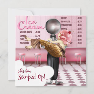 Invitación Retro Ice crema Parlante Ducha nupcial
