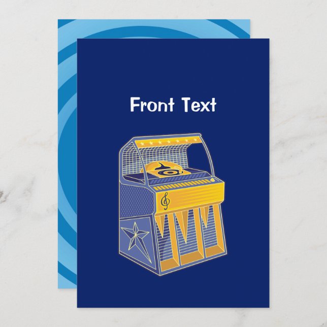 Invitación Retro Jukebox (Anverso / Reverso)