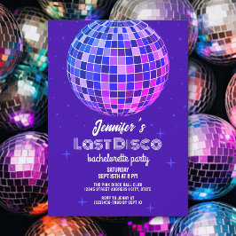 Invitación Retro Last Disco 70 Glitz y Glam Bachelorette