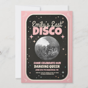 Invitación Retro Last Disco Bachelorette Weekend