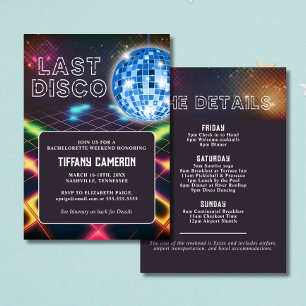Invitación Retro Last Disco Bachelorette Weekend