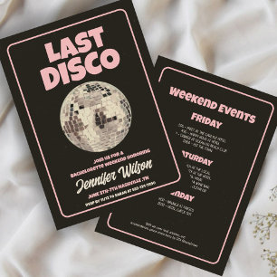Invitación Retro Last Disco Bachelorette Weekend