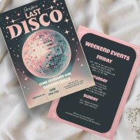 Invitación Retro Last Disco Bachelorette Weekend