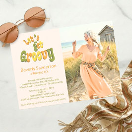 Invitación Retro Let's Get Groovy Photo 60th Birthday Party