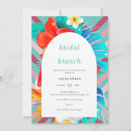 Invitación Retro Lines Tropical Magenta Fuchsia Brillante Duc