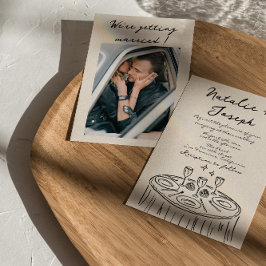 Invitación Retro Mano dibujada Diversión Escrita Quirky Boda 
