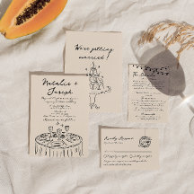 Retro Mano dibujada Diversión Escrita Quirky Boda