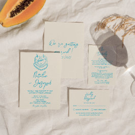 Invitación Retro Mano Dibujada Pastel Audaz Boda Único