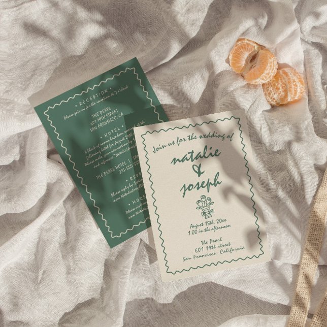 Invitación Retro Mano Escrita Todo En Un Boda (Subido por el creador)