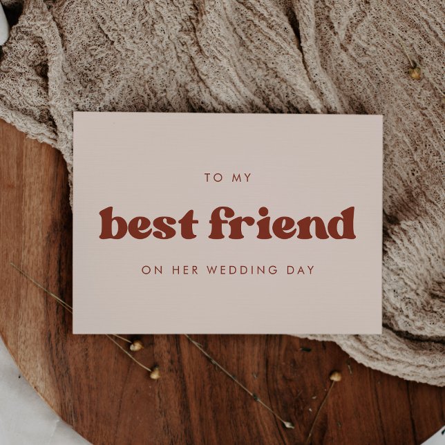 Invitación Retro melocotón Para mi mejor amiga en su día de b (Subido por el creador)