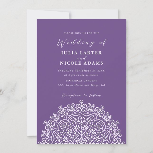 Invitación Retro Mexican Terrain Flourishing Mandala Wedding (Anverso)