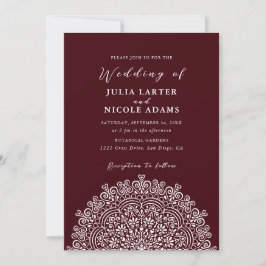Invitación Retro Mexican Terrain Flourishing Mandala Wedding