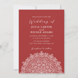 Invitación Retro Mexican Terrain Flourishing Mandala Wedding