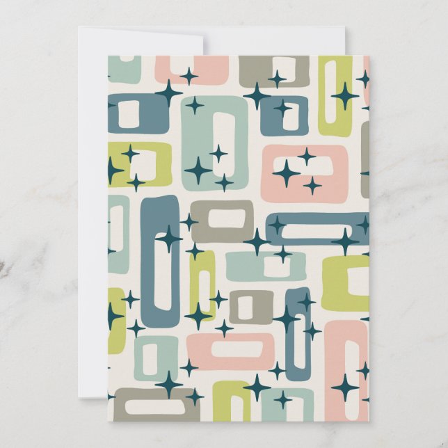 Invitación Retro Mid Century Moderno (Anverso)