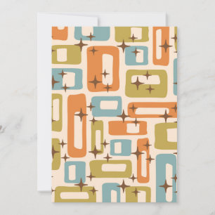 Invitación Retro Mid Century Moderno