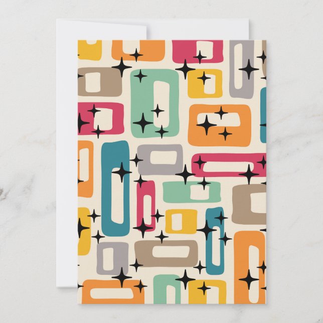 Invitación Retro Mid Century Moderno (Anverso)