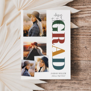 Invitación Retro Minimalista Moderno Vertical 5 Graduación de