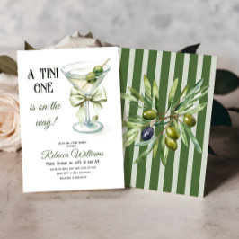 Invitación Retro Minimalista Un Tini Un Martini Baby Shower