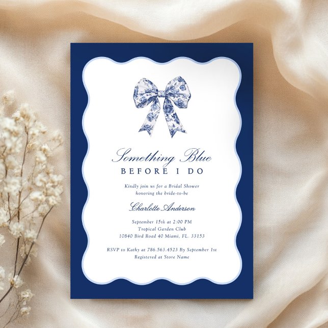 Invitación Retro Moderno Blue Bridal Shower (Subido por el creador)