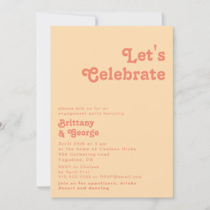 Invitación Retro moderno Crema Naranja Celebremos