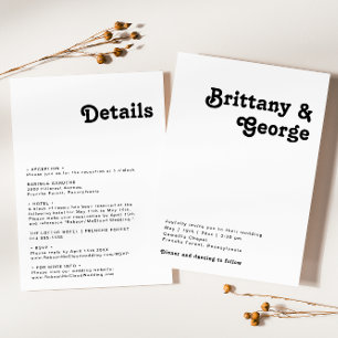 Invitación Retro Moderno Dejando De Lado Todo En Un Boda