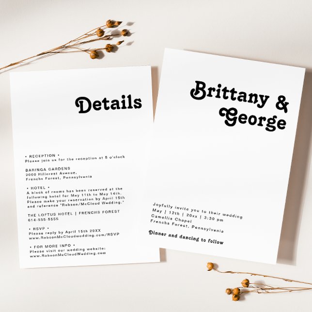 Invitación Retro Moderno Dejando De Lado Todo En Un Boda (Subido por el creador)