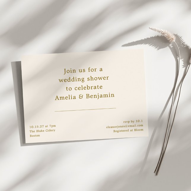 Invitación Retro Moderno Minimalista Elegante Ducha de Boda (Subido por el creador)