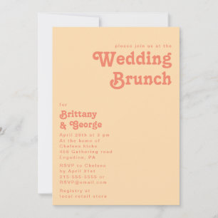 Invitación Retro moderno   Naranja Cream Boda Brunch