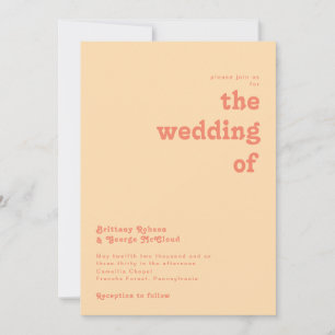Invitación Retro moderno Naranja Cream El Boda De