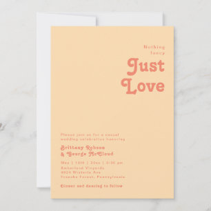 Invitación Retro moderno   Naranja Cream Nothing Fancy Boda