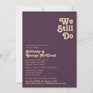 Invitación Retro moderno   Púrpura Oscura Que Todavía Vemos R