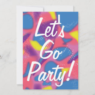 Invitación Retro multicolor de los años 90