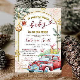 Invitación Retro Navidades Feliz Pequeño Baby Shower