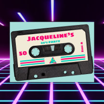 Retro Ochties Music Mix Tape 50th Birthday Party